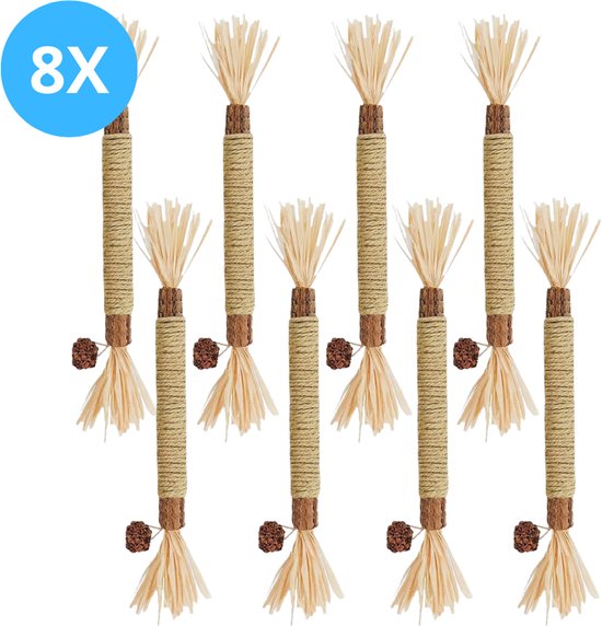 FURTASTIC® Matatabi Stokjes voor Katten - 8 Stuks – 100% Natuurlijk Catnip Kattenspeelgoed