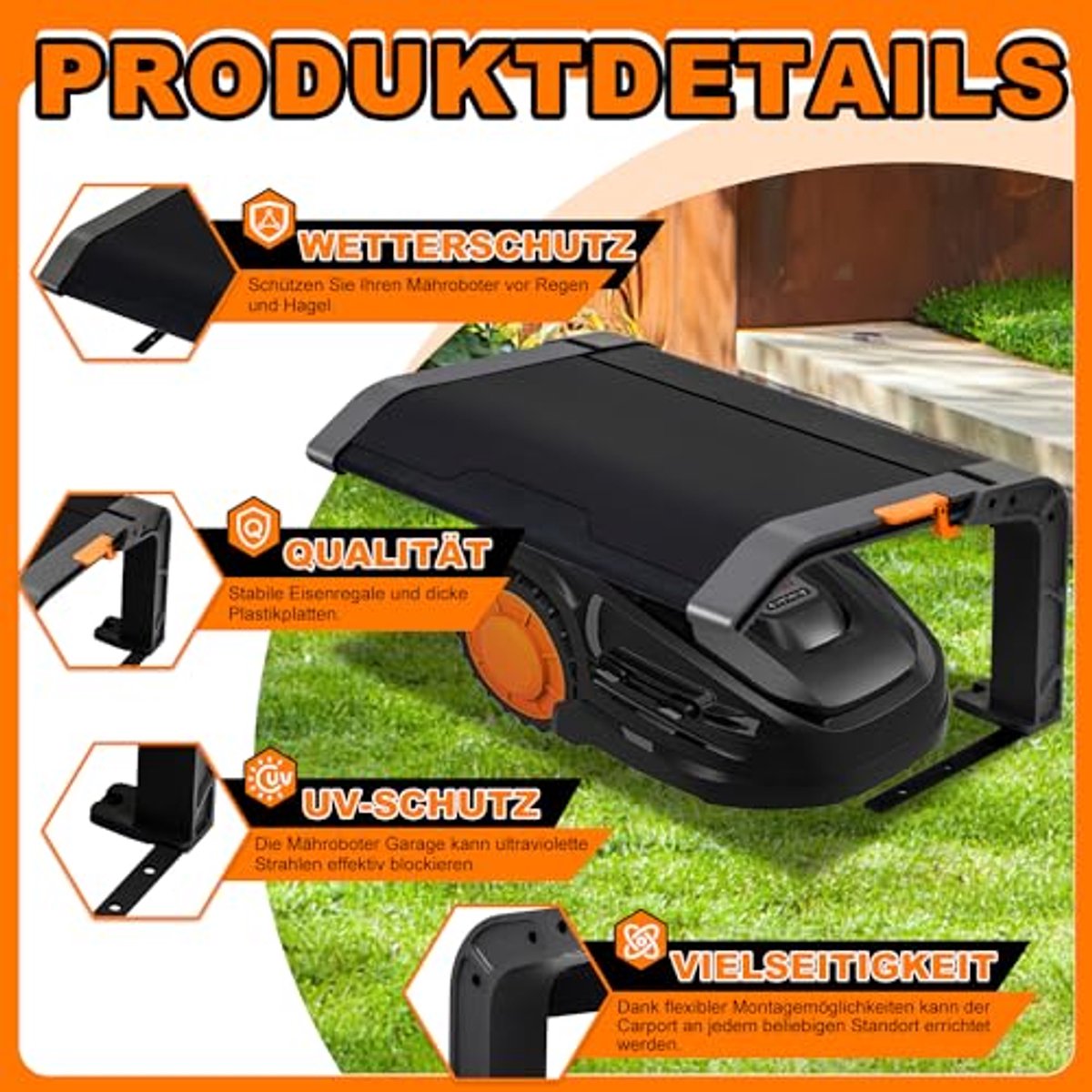 Inklapbare Beschermende Overkapping Robotmaaier 72x56x36cm - afbeelding 2