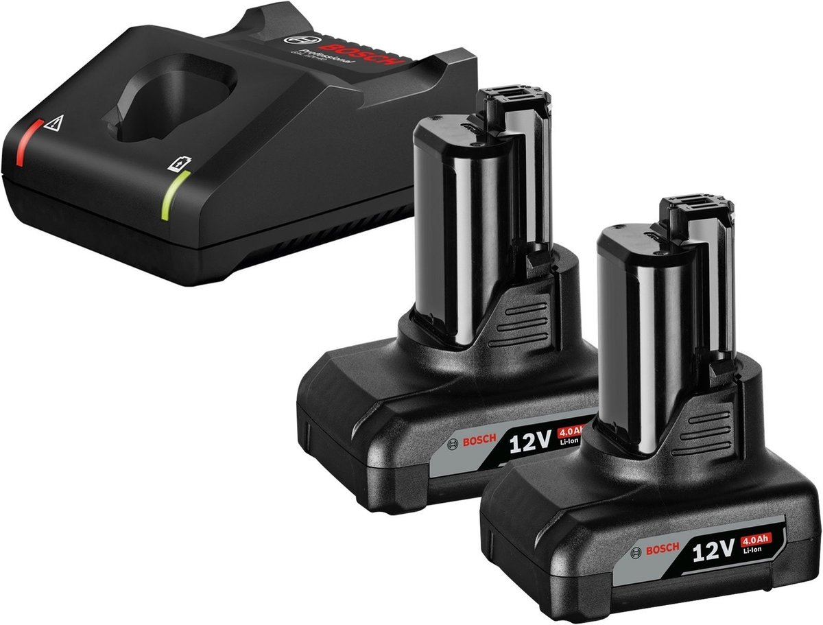 Bosch accustartset GBA 12 Volt / 2x 4,0 Ah + snellader GAL 12V-40