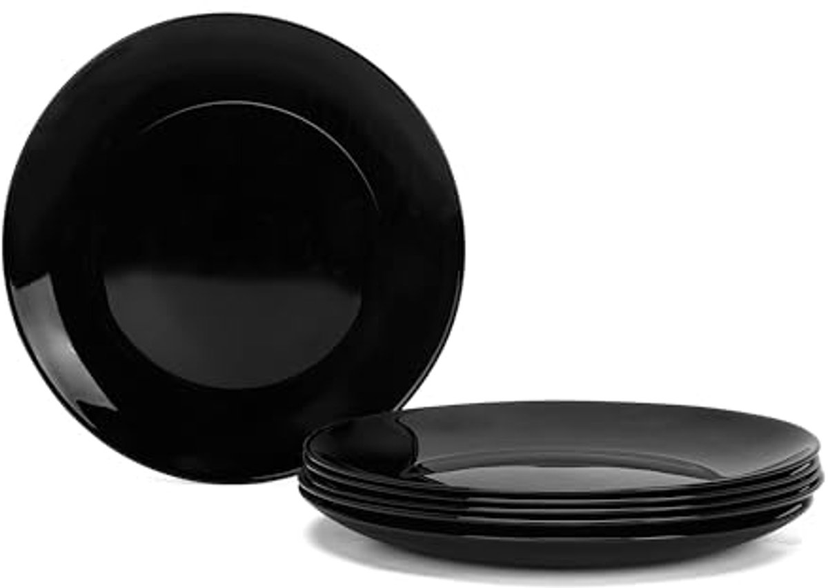 Set van 6 Lichtgewicht Ronde Dinerborden van Opalglas - Vaatwasser & Magnetron Veilig