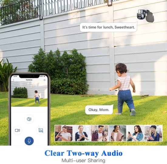 Hybride Zoom Bewakingscamera voor Buiten - Wifi, PTZ IP-camera met Nachtzicht en 2-weg Audio van Merkloos — afbeelding 5