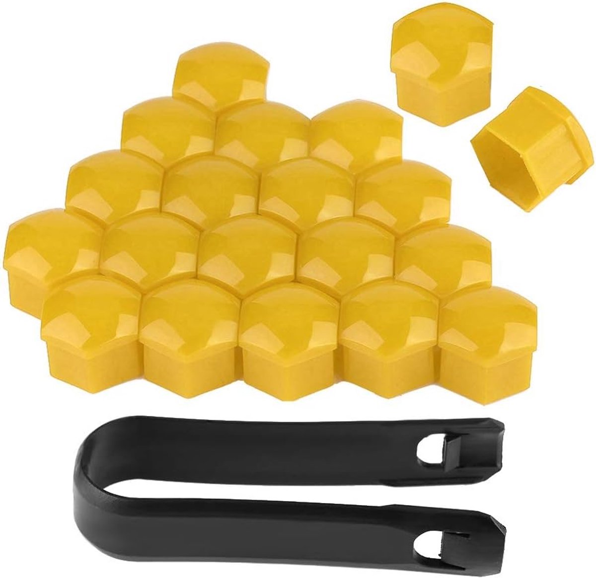 Image of 20pcs 19mm gele wielmoerkappen - auto - wielmoeren - schroefdeksels - 20 stuks