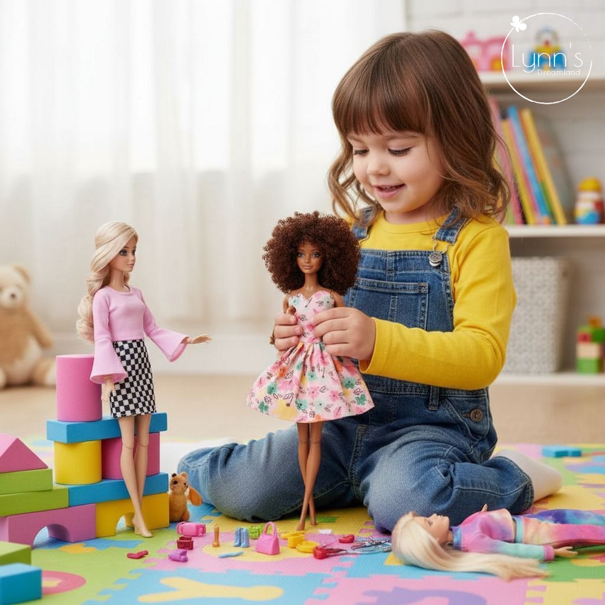 Lynn’s poppenkleertjes - Set ‘Julia’ - Geschikt voor modepop - Set van 5 outfits - Kleding voor modepoppen - Cadeauzakje — afbeelding 9