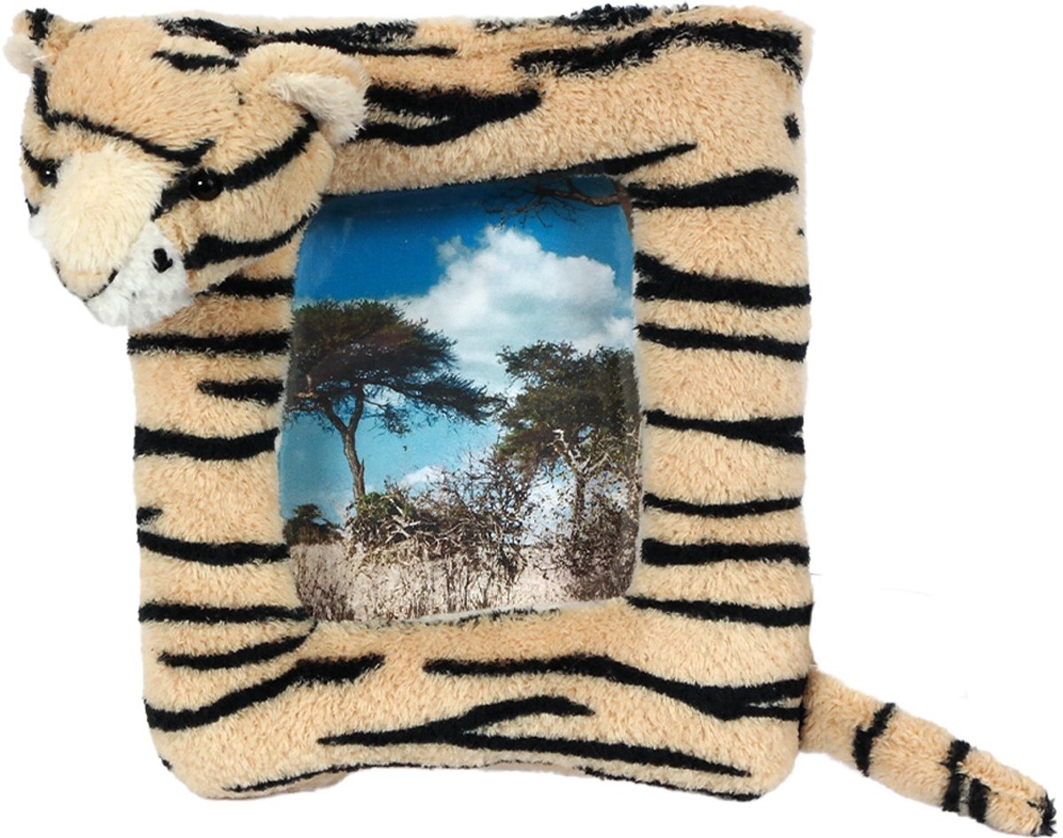 PIA Soft Toys - Babypluche Tijger foto kader - 14 cm