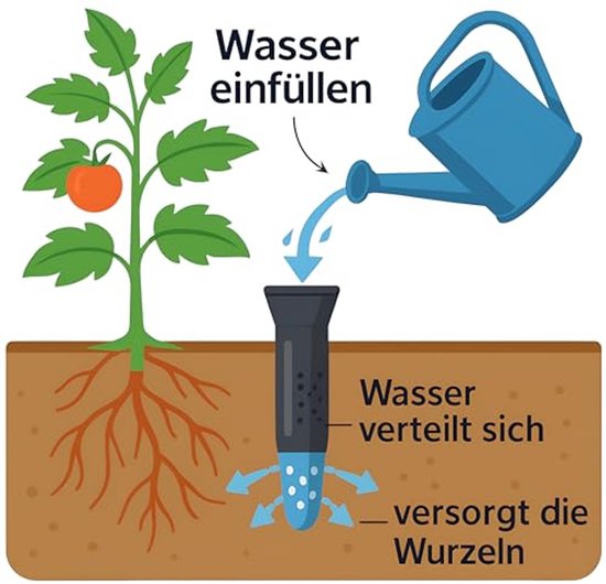 Set van 6 waterbesparende wortelgieters voor efficiënte druppelirrigatie van Merkloos	 — afbeelding 2