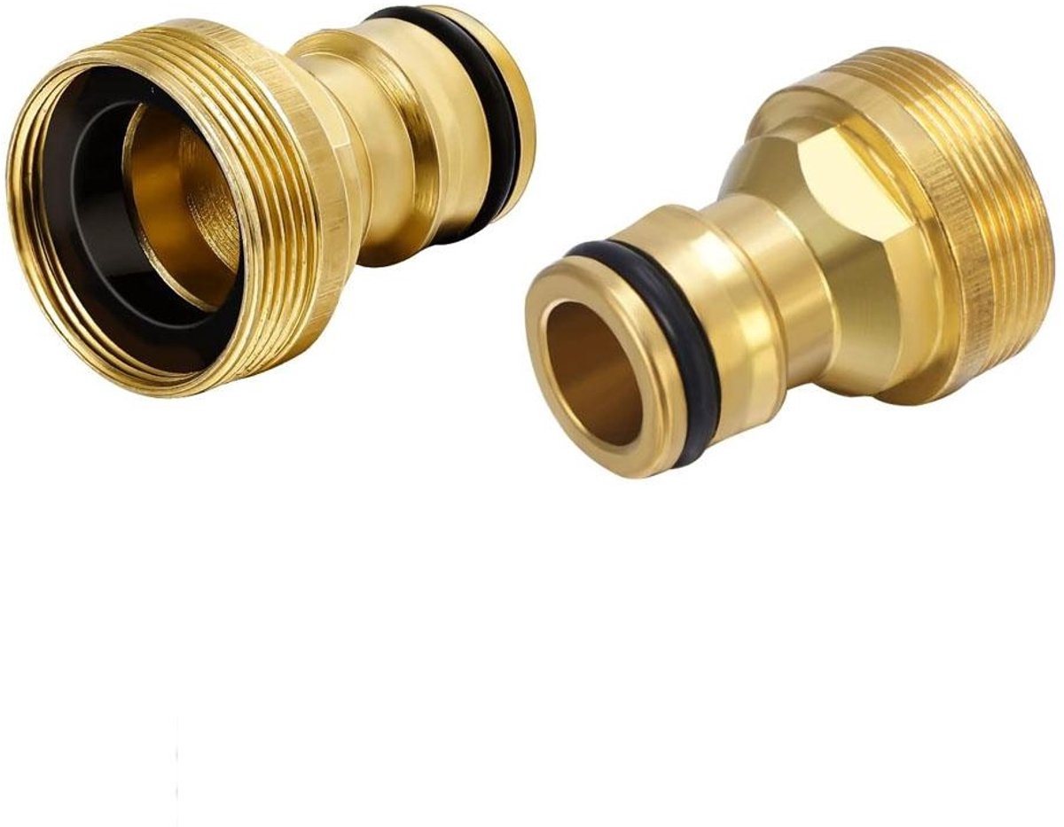 EXCITAT Connector - Kraanadapter - Multifunctioneel - Voor slangkranen, druppelirrigatie, waterleidingen - 2 stuks