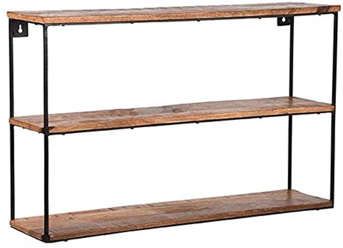 Vintage Wandplank van Mangohout - Stoer en Functioneel Wandrek