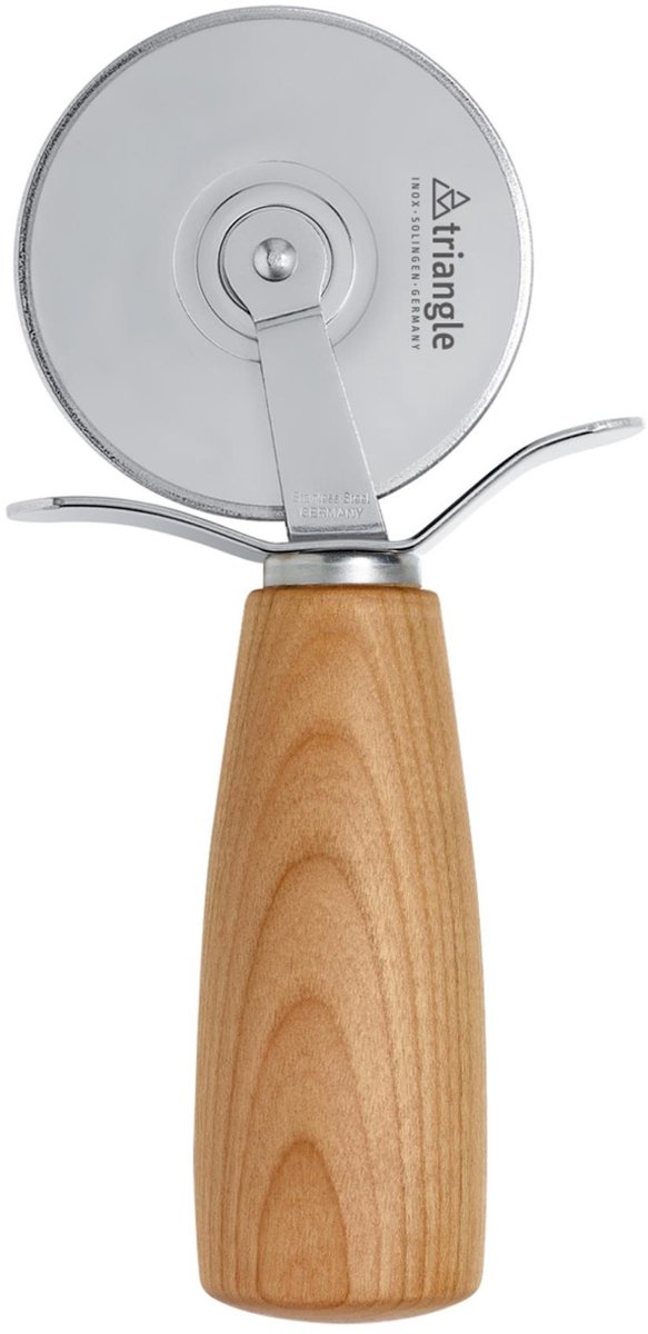 Triangle Pizzasnijder met Pruimenhouten Heft – 7cm RVS Lemmet – Solingen Kwaliteit