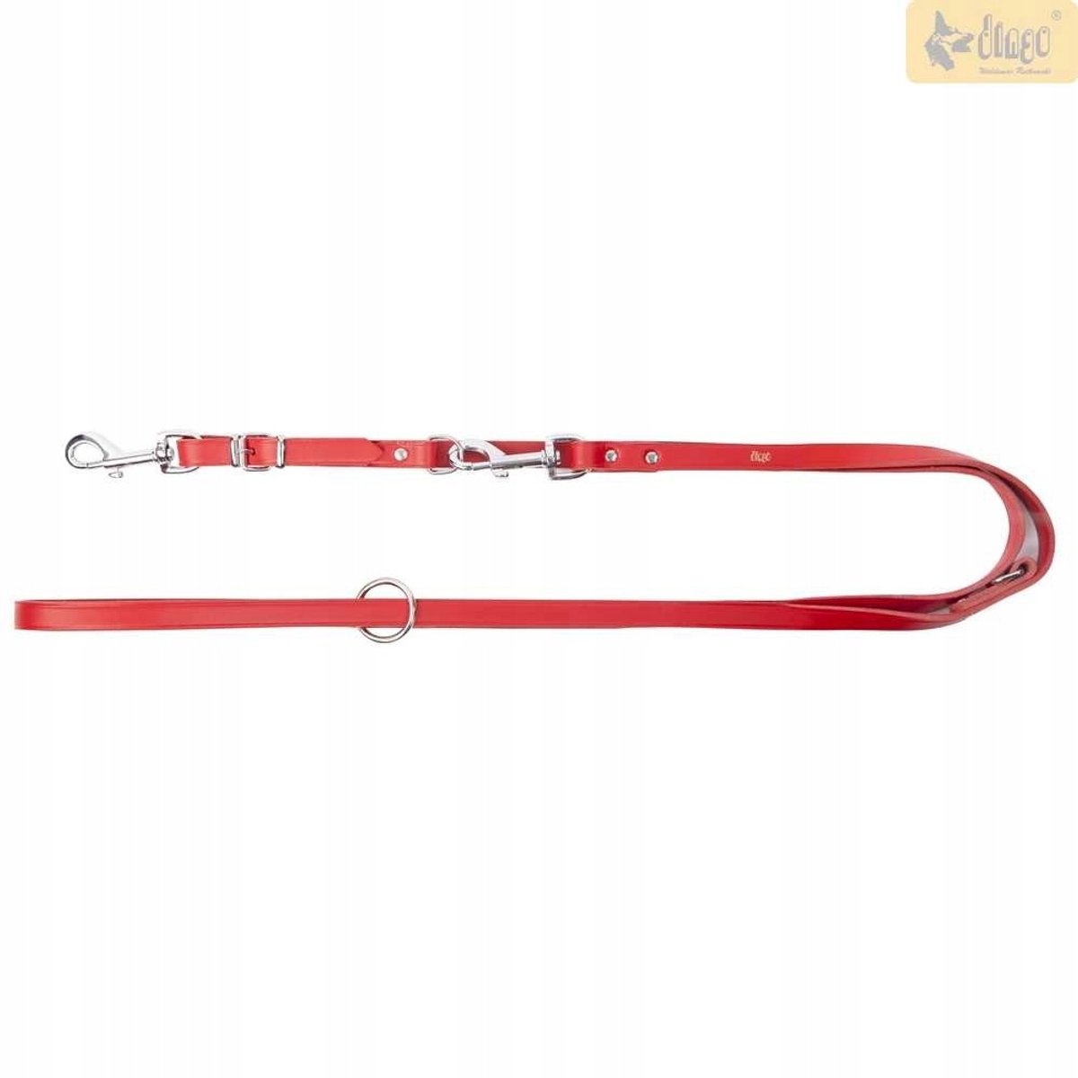 Dingo Leren Hondenriem Verstelbaar 1x200cm Rood