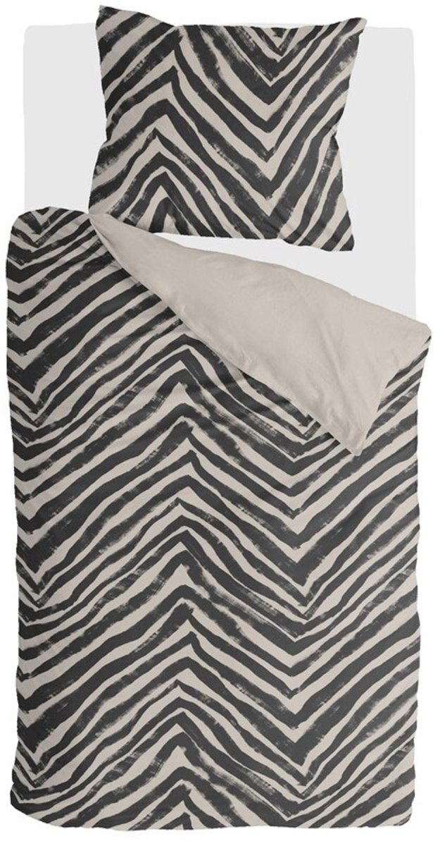 BYRKLUND Dekbedovertrek Zanny Zebra - 140x220 - 100% Polyester - Zwart / Beige