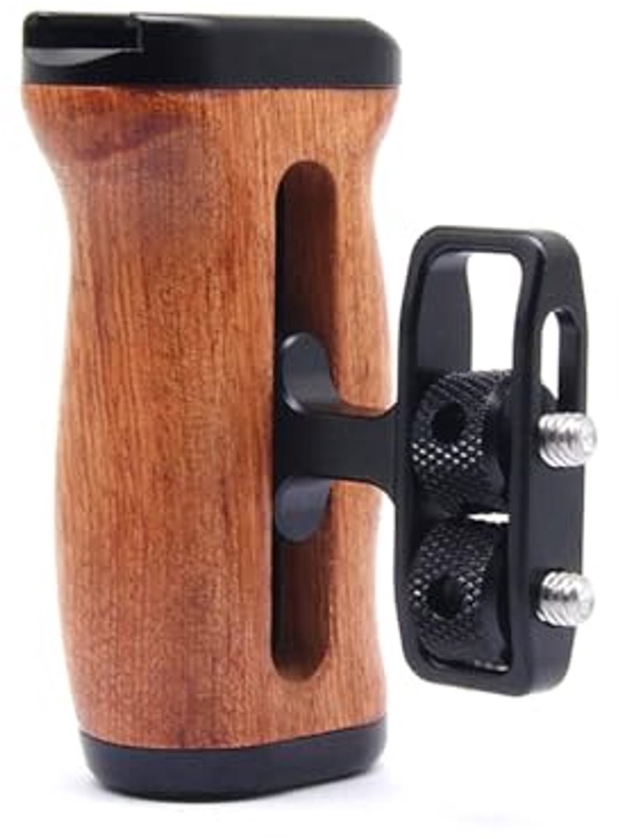 Verstelbare handgreep voor camerakooi - Houten zijgreep voor verschillende camera's