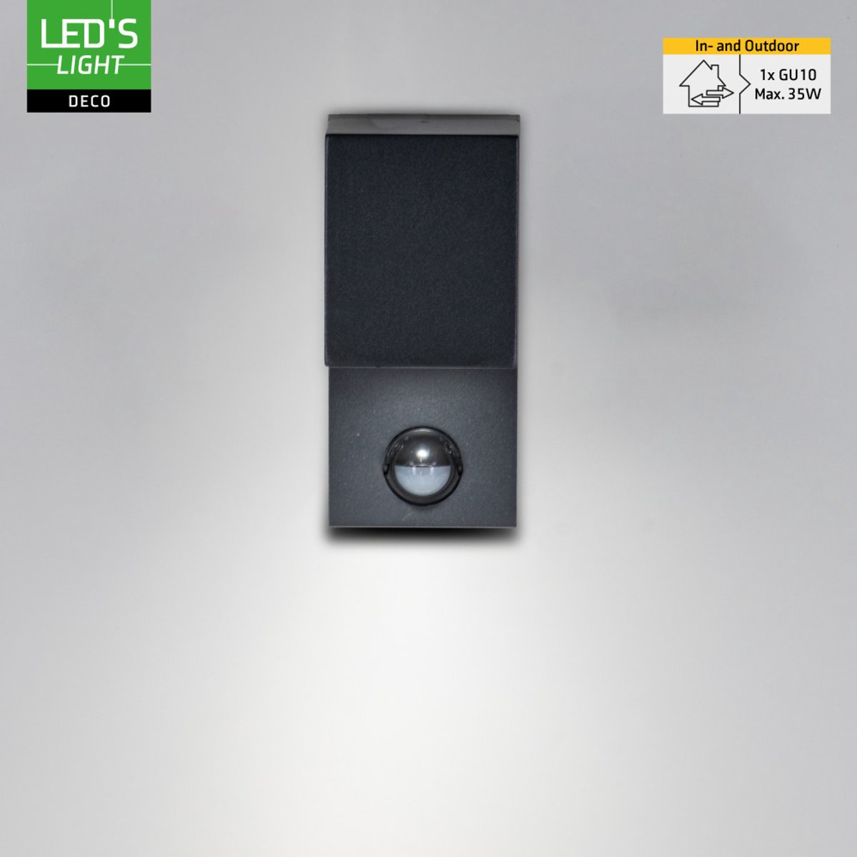 LED’S LIGHT DECO Buitenlamp met Sensor - Bewegings- en Daglichtsensor - Weerbestendig IP44 Wandarmatuur - Tuinverlichting Gevel - Zwart