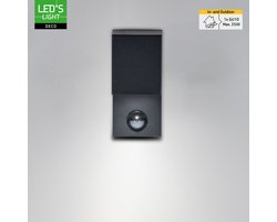 LED'S LIGHT DECO LED’S LIGHT DECO Buitenlamp met Sensor - Bewegings- en Daglichtsensor - Weerbestendig IP44 Wandarmatuur - Tuinverlichting Gevel - Zwart