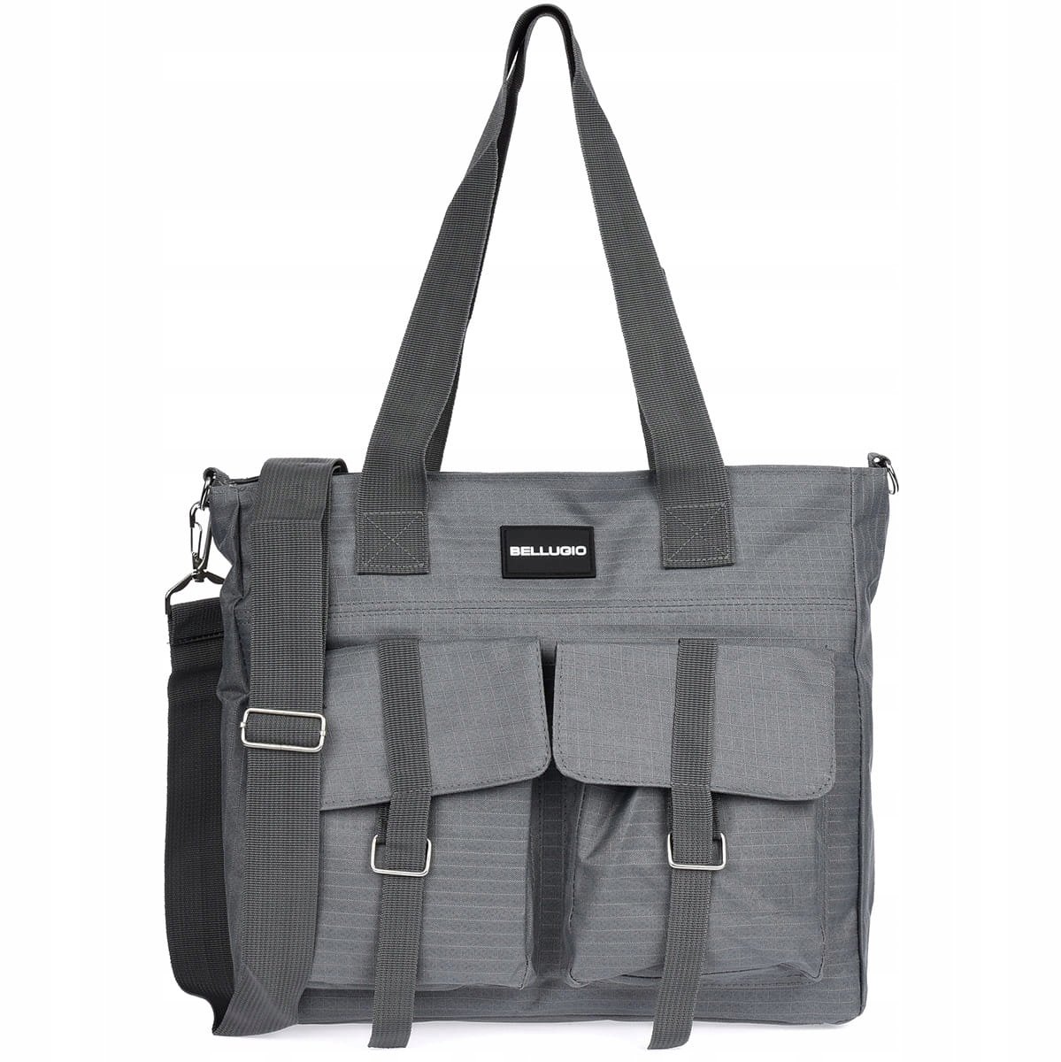Bellugio Dames Handtas Werk - Grote Nylon Shopper Grijs