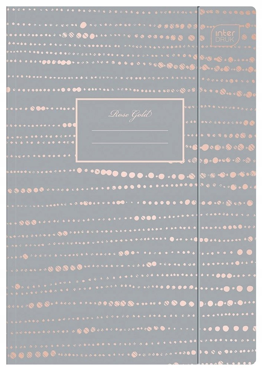 Metallic A4 Estate Met Elastiek - Rose Goud met Stippa