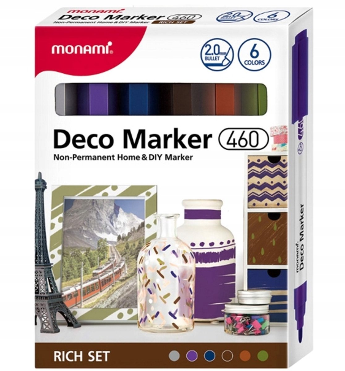Acryl Markers Set 6 Kleuren - Decoratief & Veelzijdig