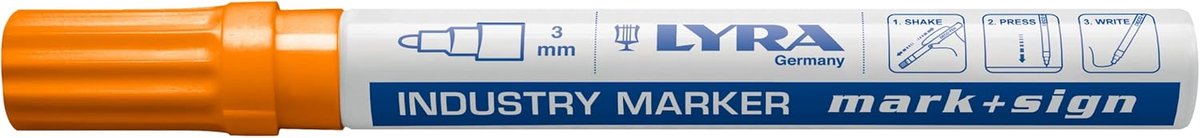 Lyra Marker Oranje - Permanent, Hittebestendig, 2-4mm