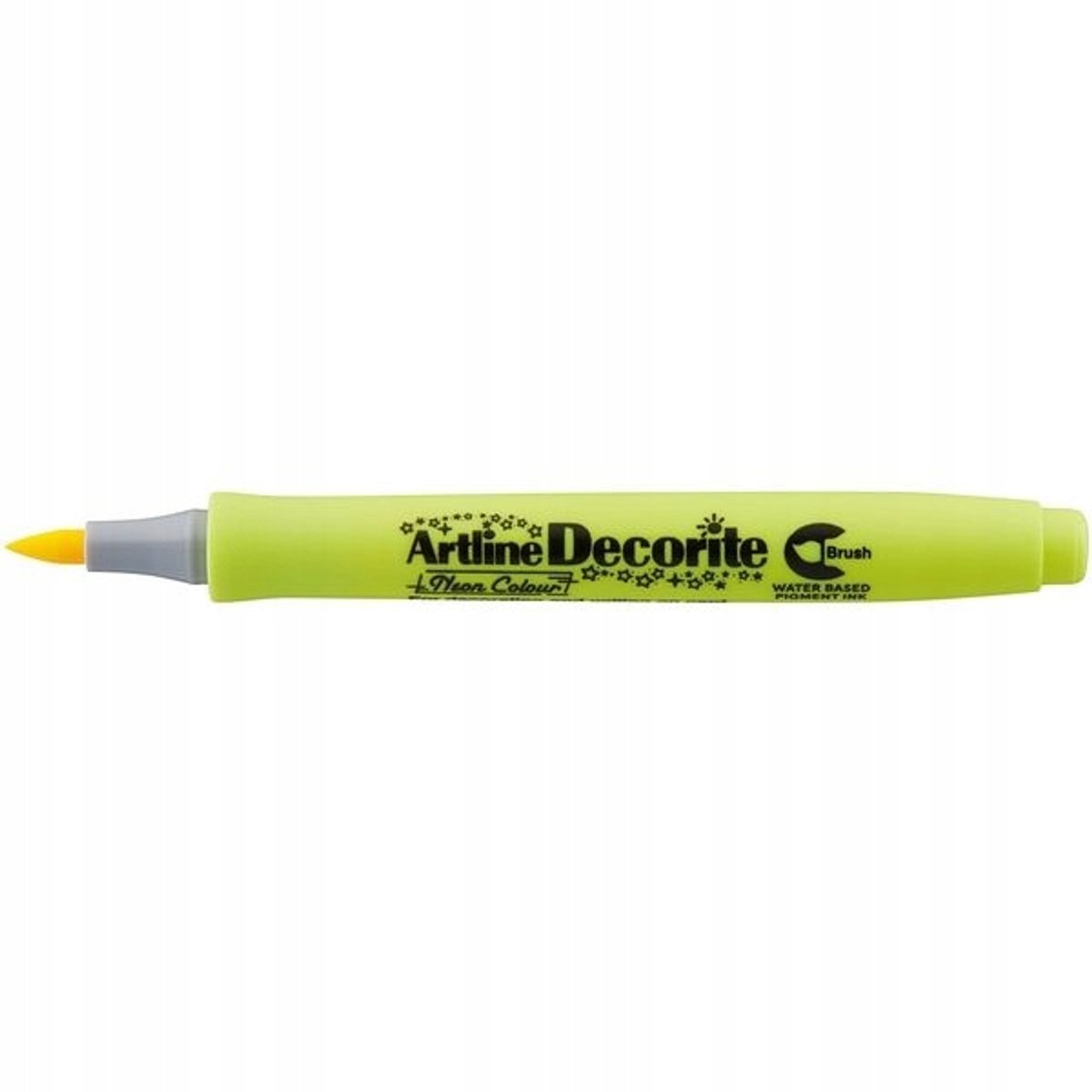 Artline Decorite Brush Marker - Levendig Neon Geel