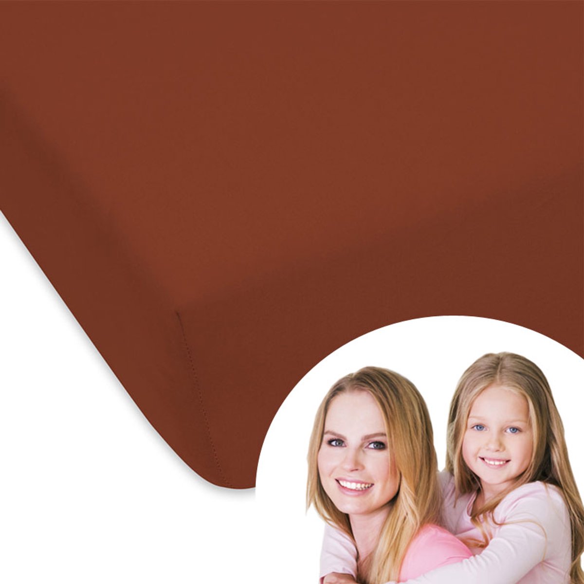 Jersey Hoeslaken Donkerbruin 90x200 cm met Elastiek