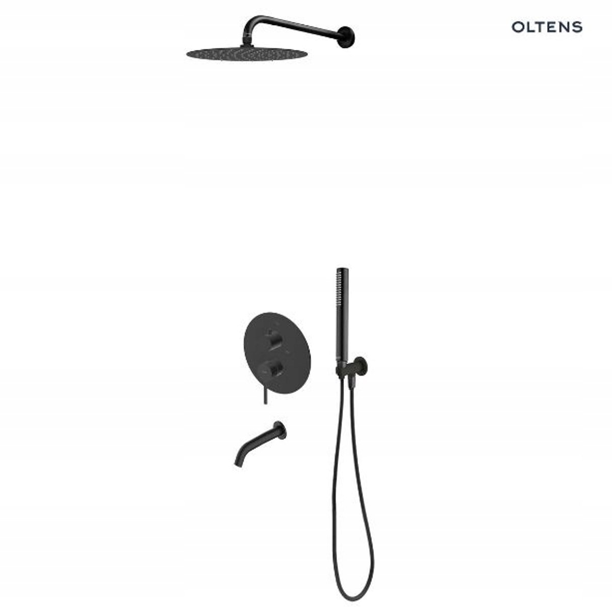 Oltens Rann Douche-Badkraan Set Inbouw Mat Zwart