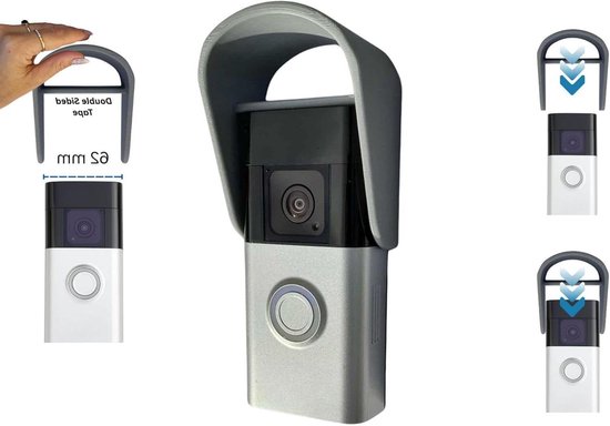Provento - Weerbestendige Videodeurbel Hoes voor Ringaccu Deurbel 3, 3 Provento, 4 en Batterijdeurbel Provento - Regen- en Zonnebescherming - Anti-verblinding - Duurzame Grijze Behuizing — afbeelding 2