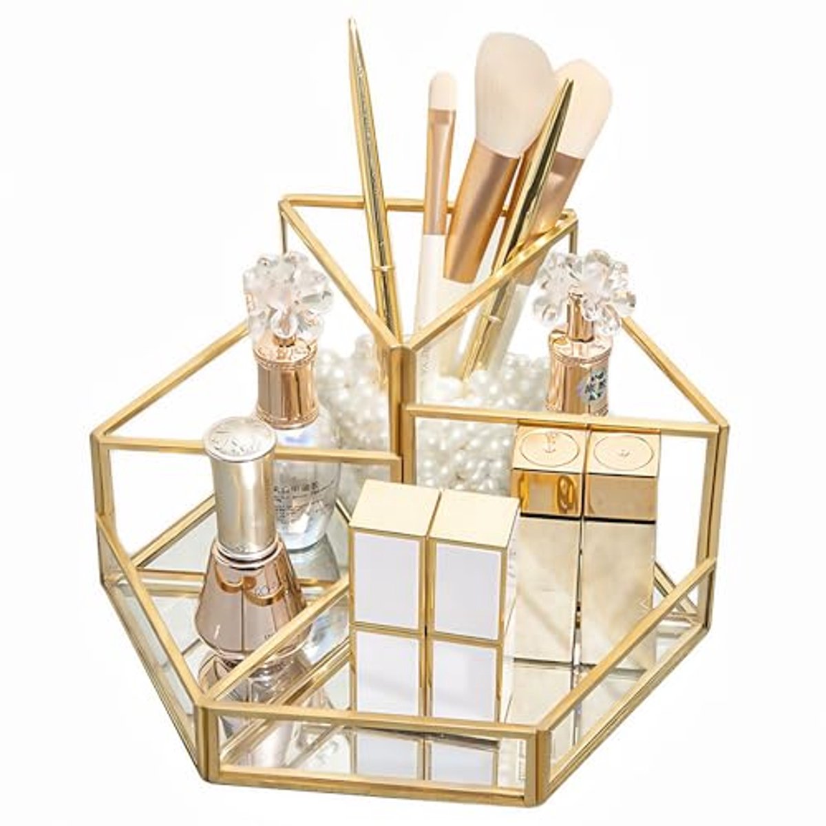 Make-up Organizer Goud - Cosmetische Organizer voor Lippenstiften en Accessoires