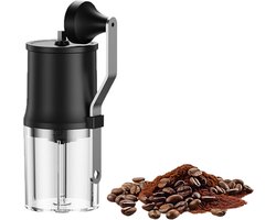 Koffiemolen handmatig-koffiemolen- 1 stuk Handmatige koffiemolen - Draagbare koffiemolen - met opvouwbare handgreep - Geschikt voor espresso - Reizen - Zwart - 14x6 cm