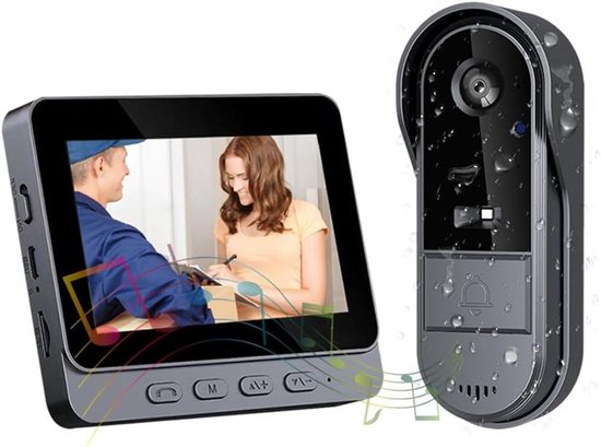 Provento - Draadloze deurbel voor buiten, waterdicht, met IPS-display, HD camera, intercom, nachtzicht, bidirectionele audio. — afbeelding 2
