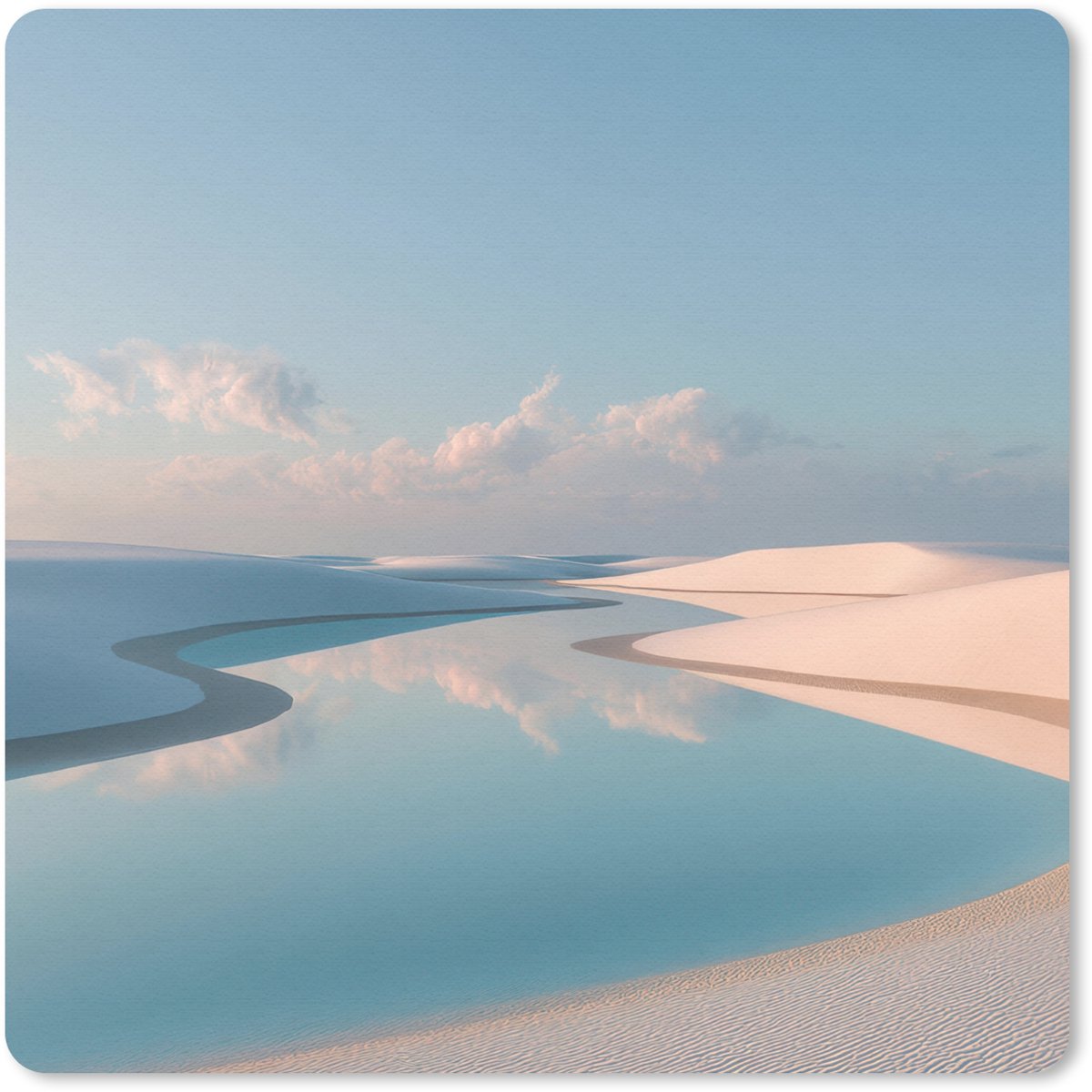 Muismat 20x20 cm - Mousepad Duinen - Waterplas - Oneindige rust - Muismatten