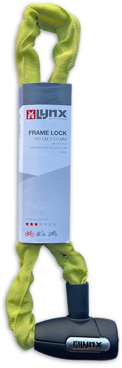 Fiets Kettingslot Lynx Cityline 85 cm x 5.5mm Lichtgroen