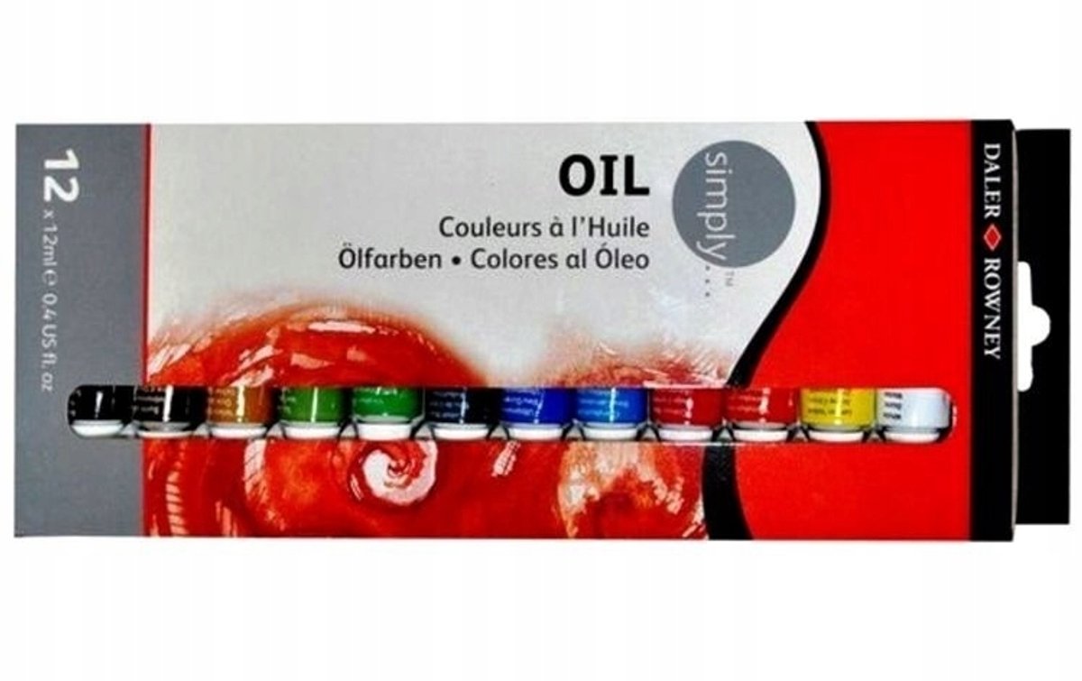 Daler Rowney Simply Oil Paint Set - 12 kleuren, 12 ml