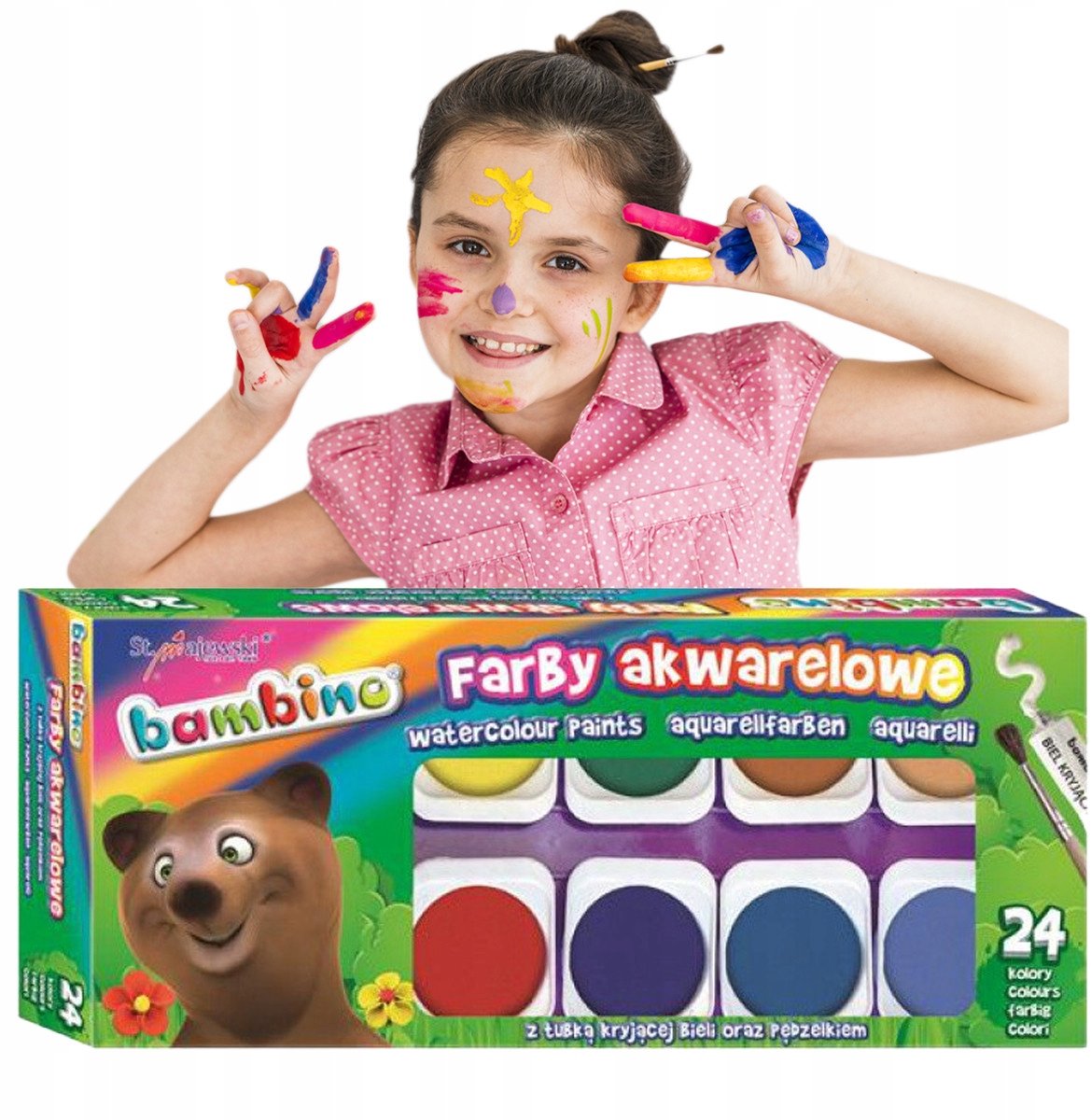 Bambino Aquarelverf Set voor Kinderen - 24 Levendige Kleuren