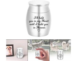 Mini-herdenkingsurn - Decoratieve aspot - Asbewaardoos - Herdenkingsurn voor familieleden - Huisdierurn - Afmetingen: 2,5 * 1,6 * 1,6 cm - Geschikt voor crematieherdenkingen van huisdieren en familieherdenkingen - Zilver