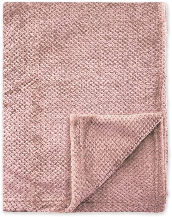 Byrklund Plaid Bubble Cuddle - 130x160 - 100% Polyester - Oud Roze