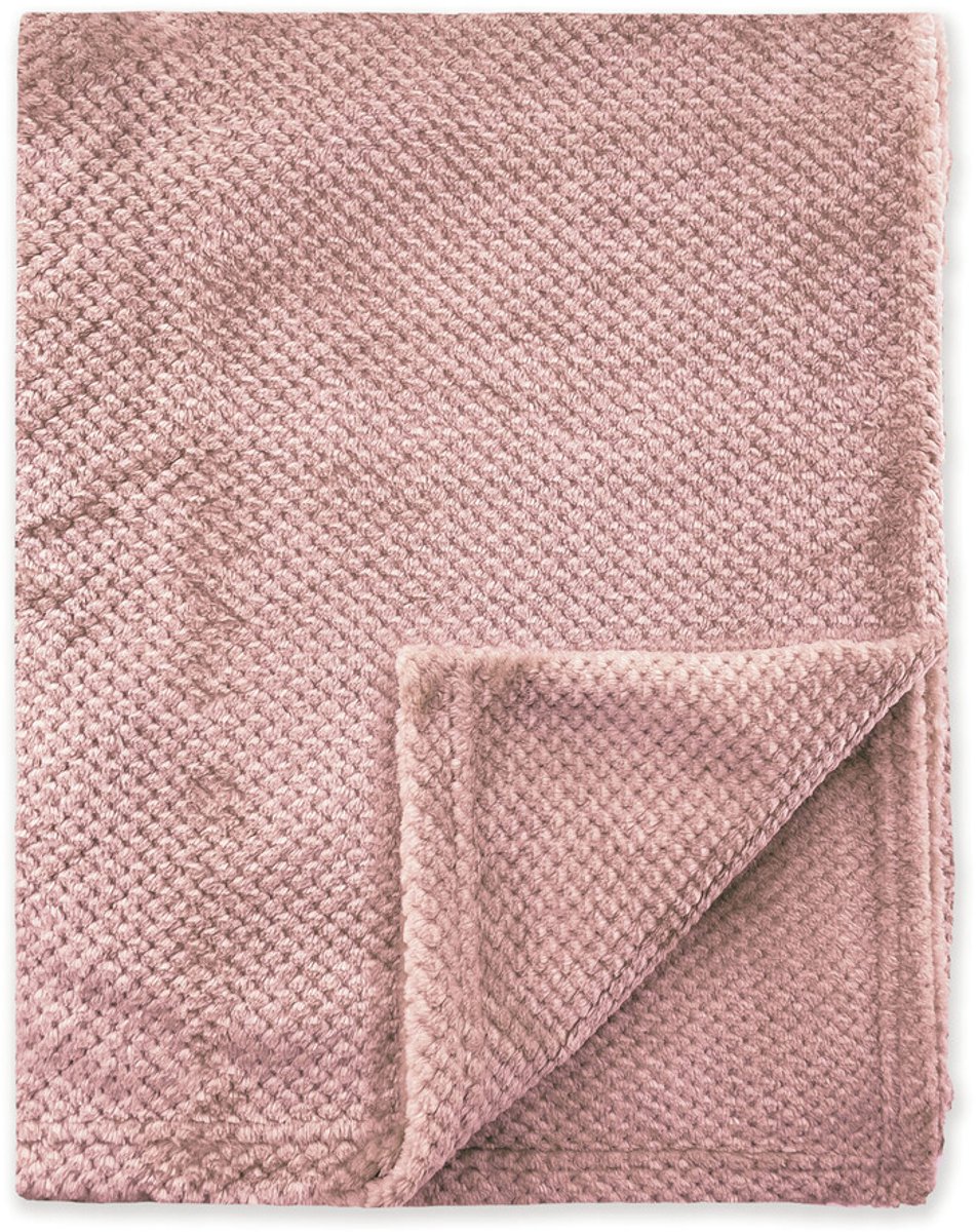 Byrklund Plaid Bubble Cuddle - 130x160 - 100% Polyester - Oud Roze