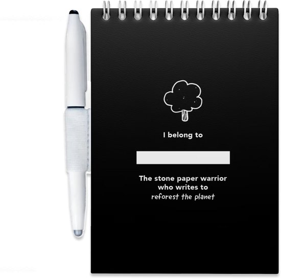 MOYU - Pitch Black Notebook - Carnet effaçable A6 Hardcover