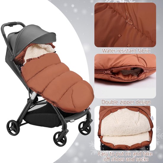 Unyqoos® Warme en comfortabele voetenzak voor kinderwagen en buggy in de winter — afbeelding 2