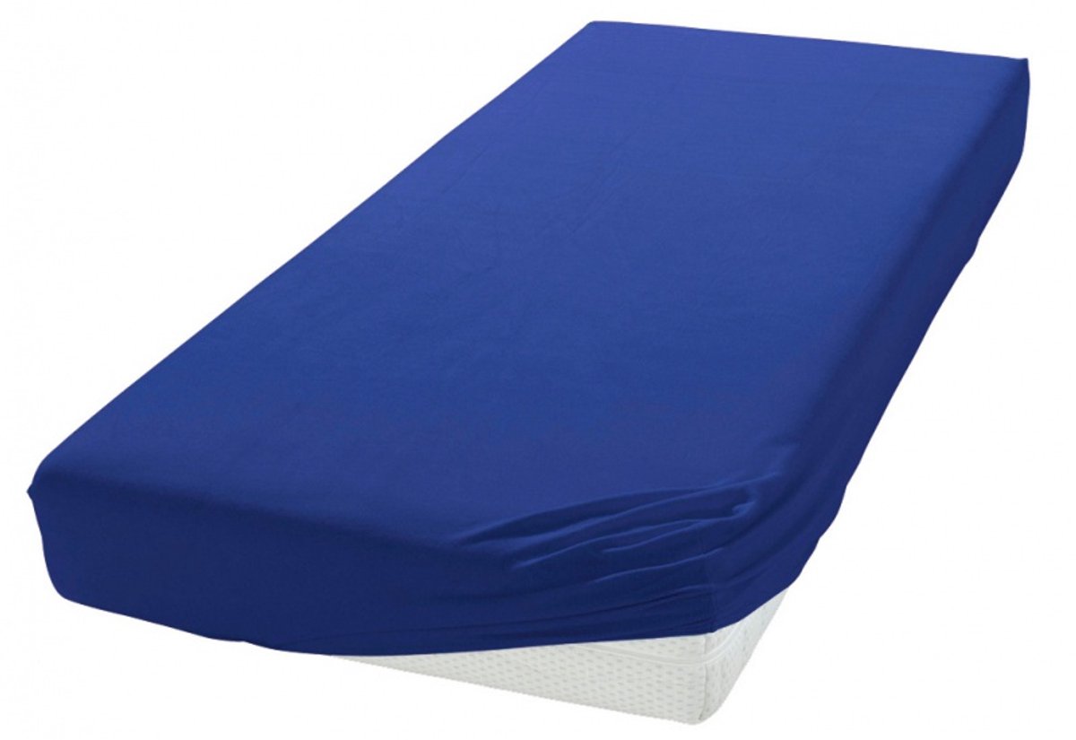 Jersey Hoeslaken 180x200cm Donkerblauw Katoen met Elastiek