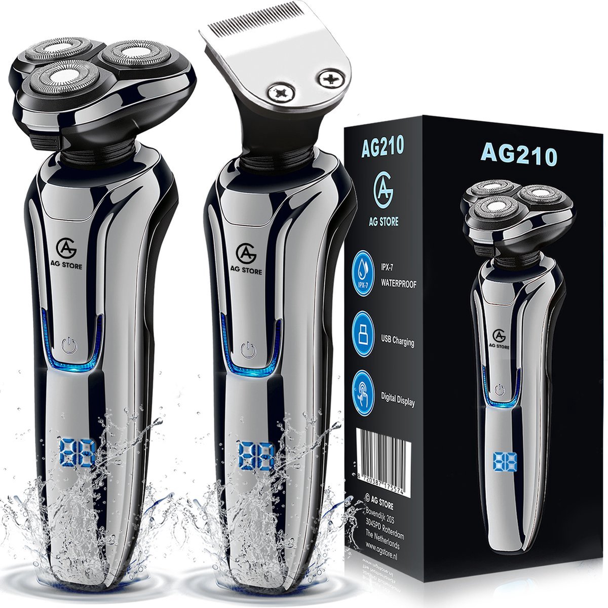 Scheerapparaat AG210/V2 - Met trimmer - Nat/droog - scheren