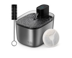 Petcare Solutions™ – Luxe Draadloze Drinkfontein 5,5L voor Kat & Hond – RVS Waterfontein met UV-Sterilisatie, Stil & Hygiënisch Design – Automatisch, USB-Oplaadbaar – Nieuw Model 2025