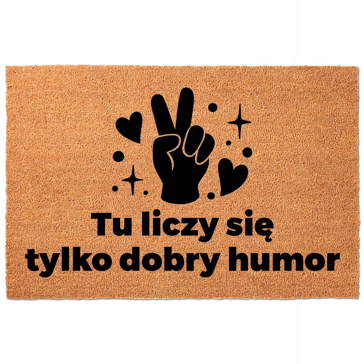 Kokosmat Deurmat 40x60cm Beige 'Good Humor' - Sneldrogend