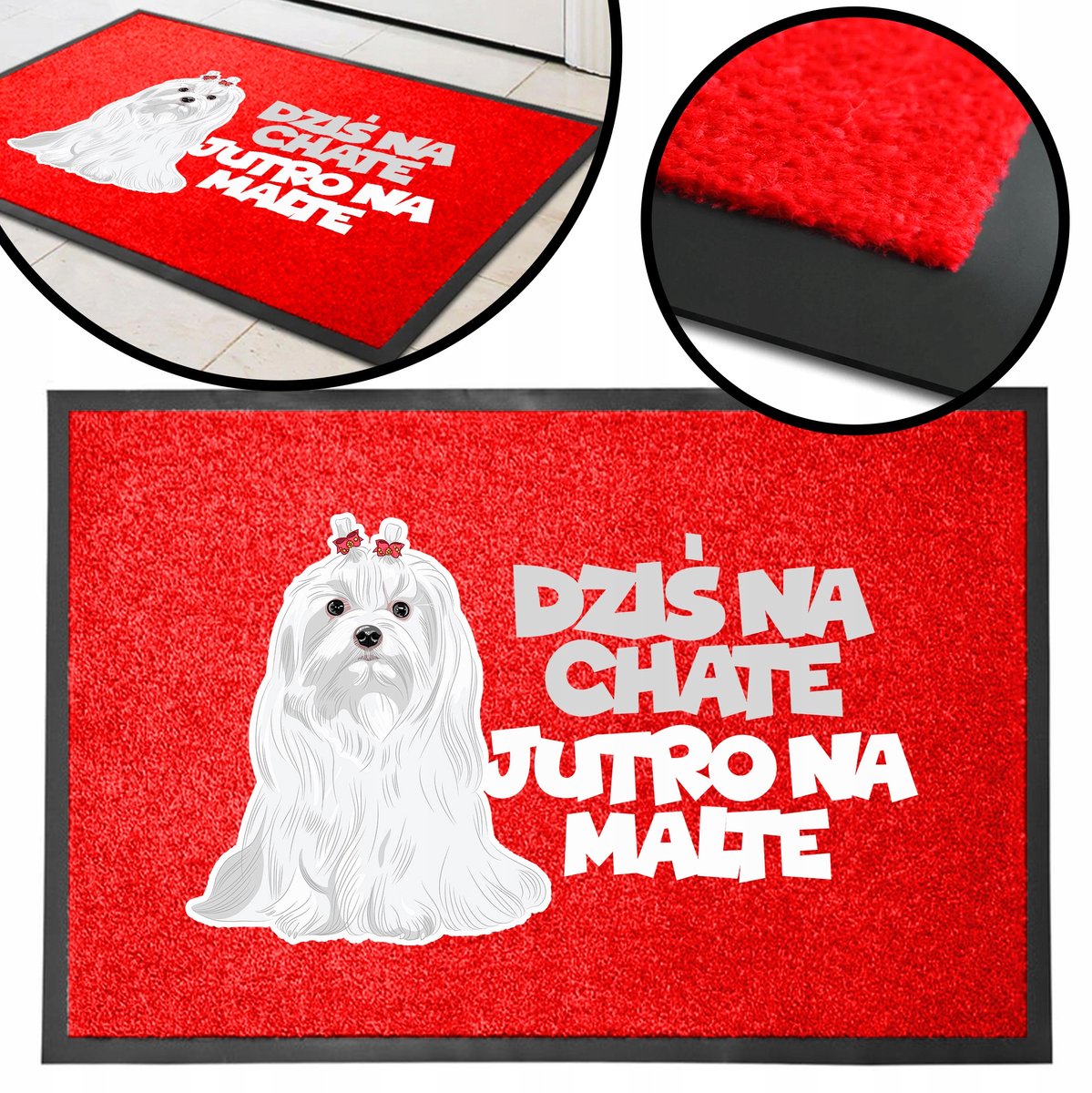 Rode Deurmat 40x60cm - Stijlvolle entree met gepersonaliseerde tekst