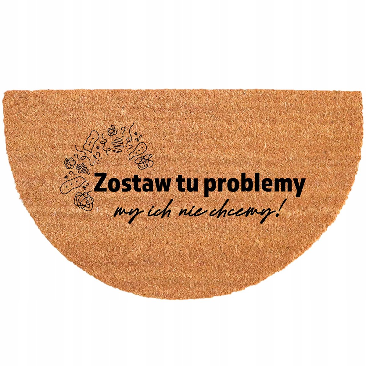 Halve Maan Kokosmat Deurmat 40x70cm Antislip Duurzaam Beige