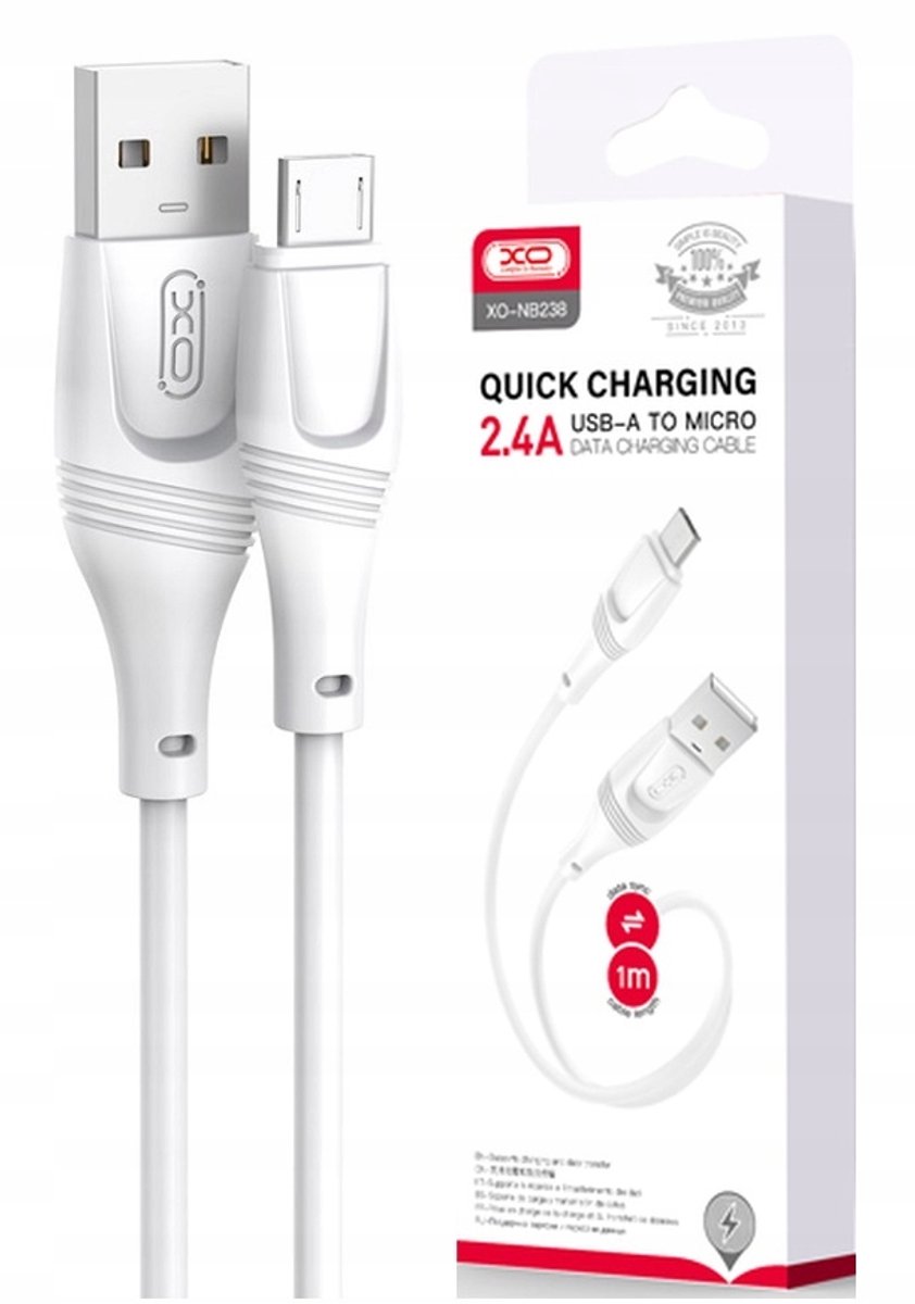 USB naar Micro USB Kabel 1m 2.4A - Laden & Data Transmissie