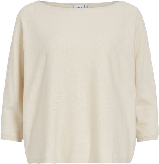 Vila Trui Vimalu Boatneck 3/4 Sleeve Knit Top 14112173 Sandshell/melange Dames Maat - M