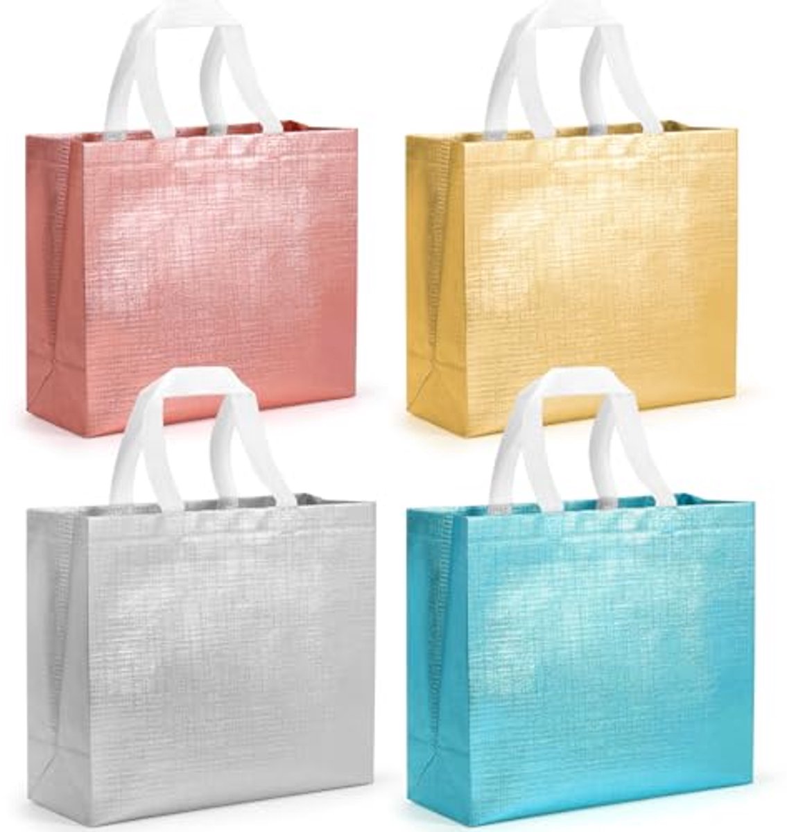 Grote herbruikbare geschenkzakjes - 12 stuks - Feesttassen voor verjaardag en bruiloft
