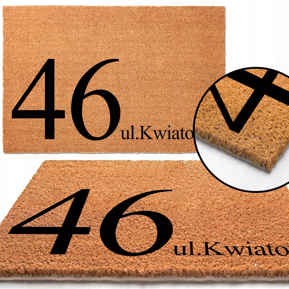 Kokosmat met Adres - 40x60cm - Antislip - Buitenmat