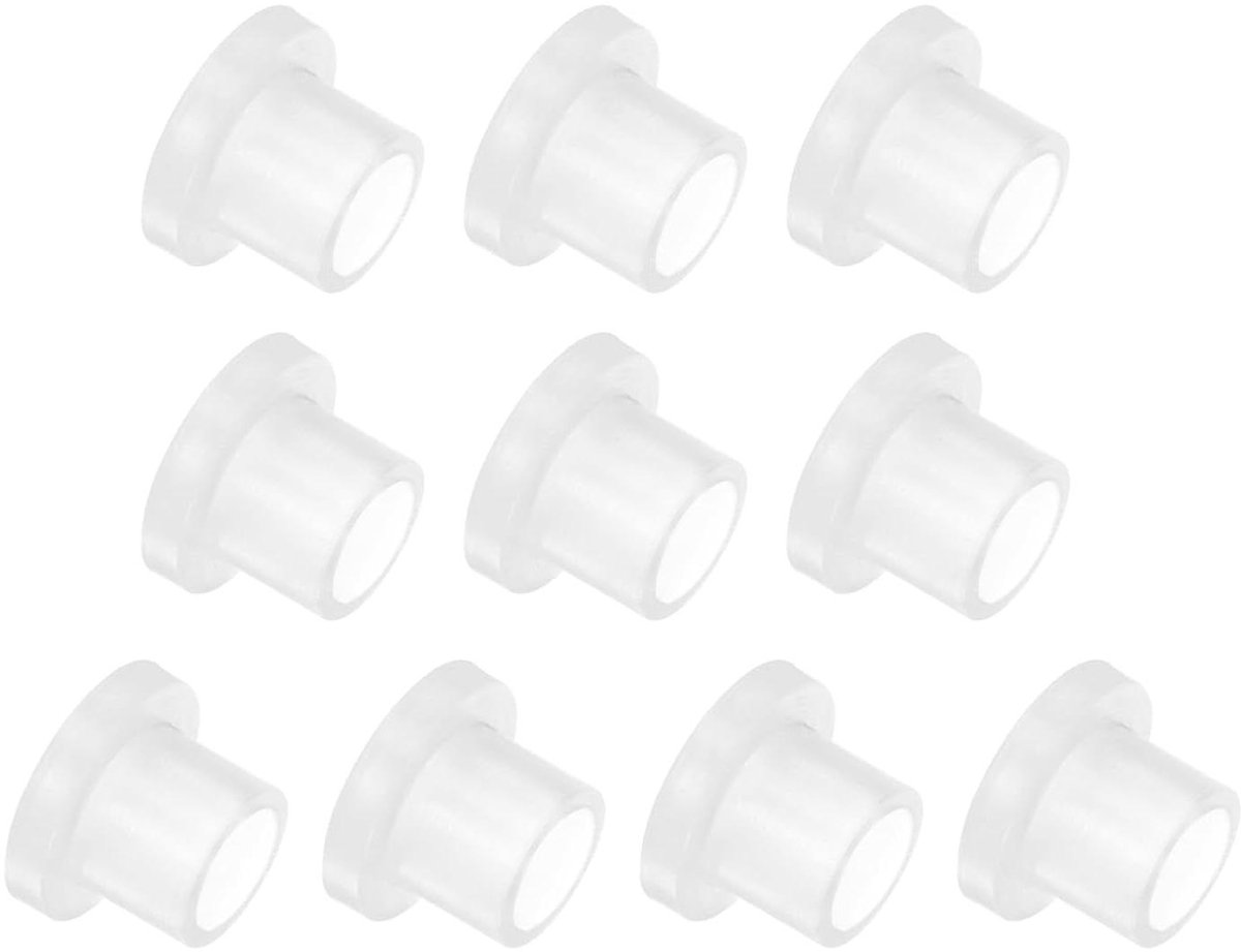 JHubers Goods - 10 nylon flensbussen [boring 6 mm x OD 8 mm x lengte 8,1 mm] - witte kunststof bussen voor boomverzorging met zoekwoorden nylon bussen, flensbussen, boomverzorging.