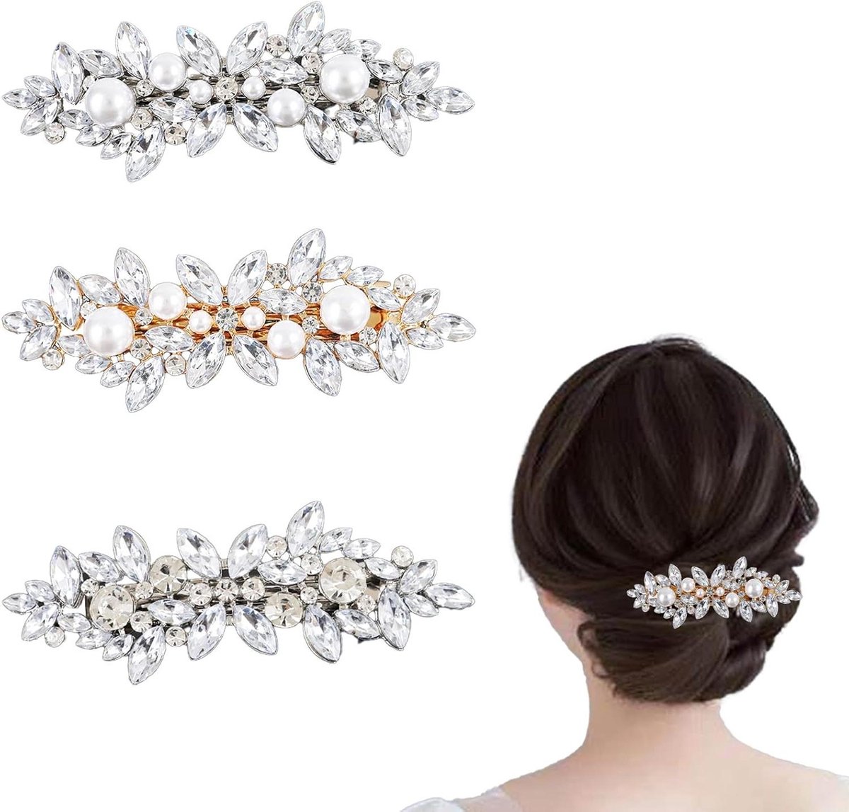Strass Haar Clips voor Bruid Bruiloft - Elegante Haaraccessoires