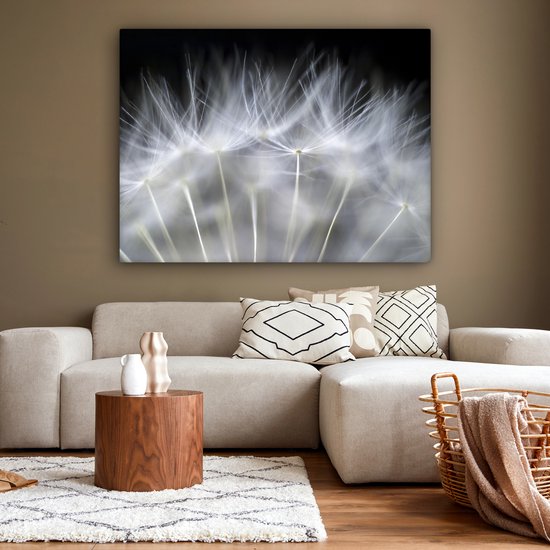 Peinture sur toile - Fleurs - Plantes - Graines - Wit - Canvasdoek - 160x120 cm - Photo sur toile - Peintures sur toile